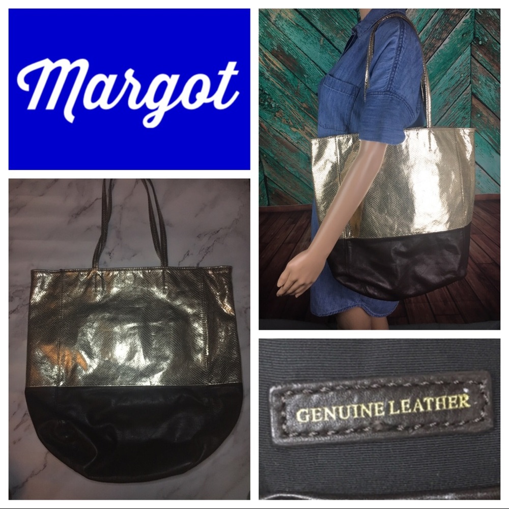 Margot Embossed Metallic Leather Tote